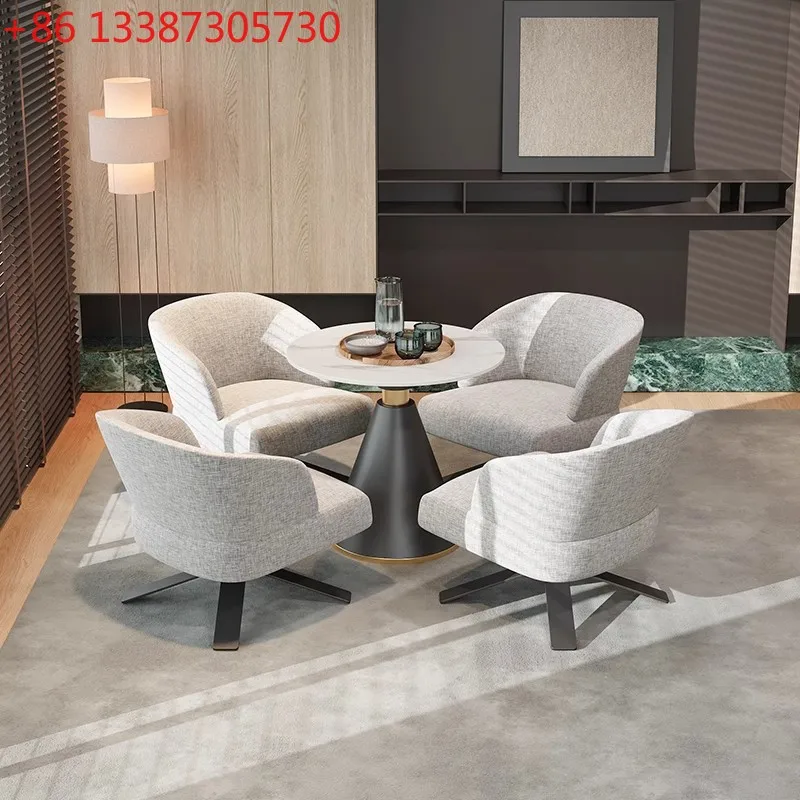 

Легкое роскошное кресло для отдыха, комбинация стола и стульев для переговоров в отеле, офисный диван для продажного отдела, бизнес-мебель