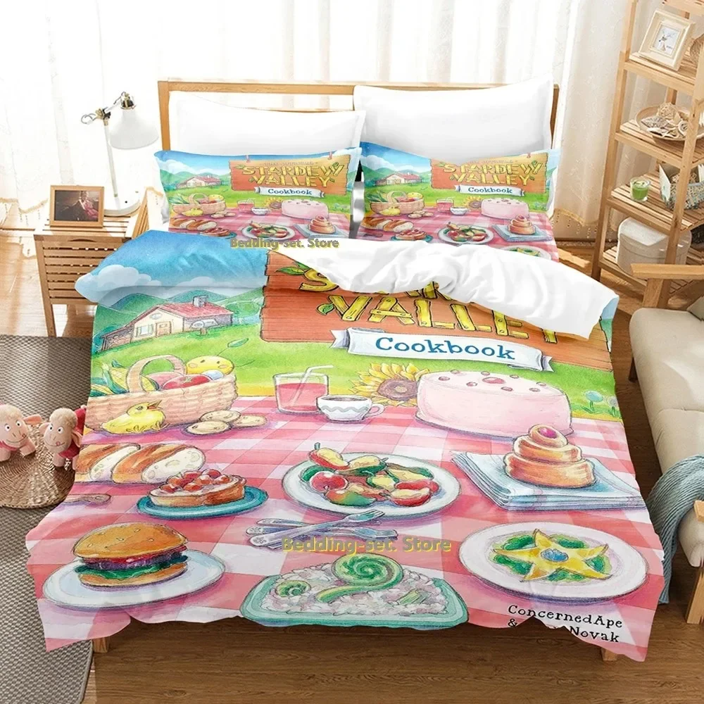 2024 Stardew Valley Bedding Set Single Twin Full Queen King Size Bed Set Adult Kid Bedroom Duvetcover Sets Game Bed Sheet Set - view 6