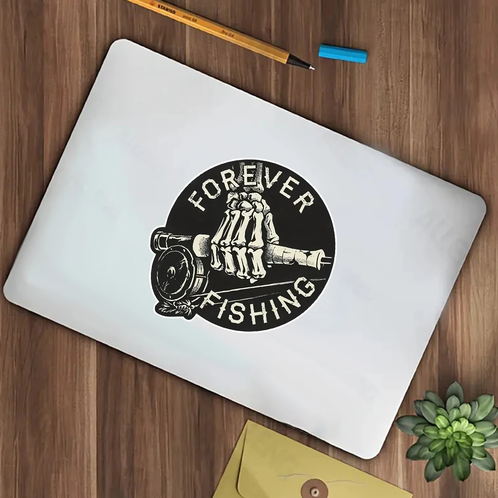 

2-Pack 12x12cm, Forever Fishing Self-Adhesive Vinyl Car Bumper Sticker & Window Decal for Home, Life, and Fishing Theme