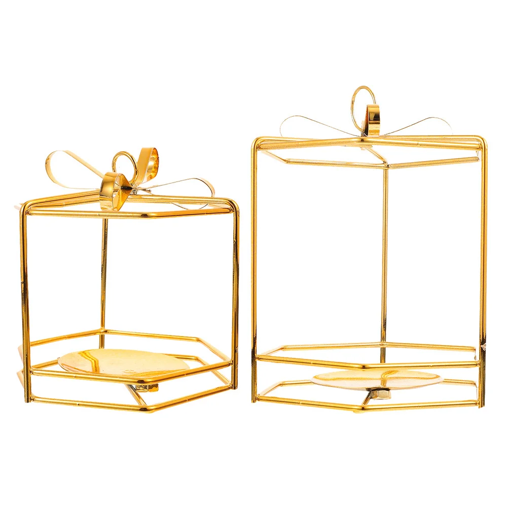 

2Pcs Iron Holder Set Decorative Retro Candlestick for Wedding Centerpiece Dining Table Decor Desktop Holder