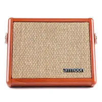 Ammoon-amplificador de guitarra acústica, altavoz BT con entrada de micrófono, compatible con volumen, bajo, Control de agudos, efecto de reverberación