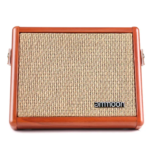Ammoon-amplificador de guitarra acústica, altavoz BT con entrada de micrófono, compatible con volumen, bajo, Control de agudos, efecto de reverberación
