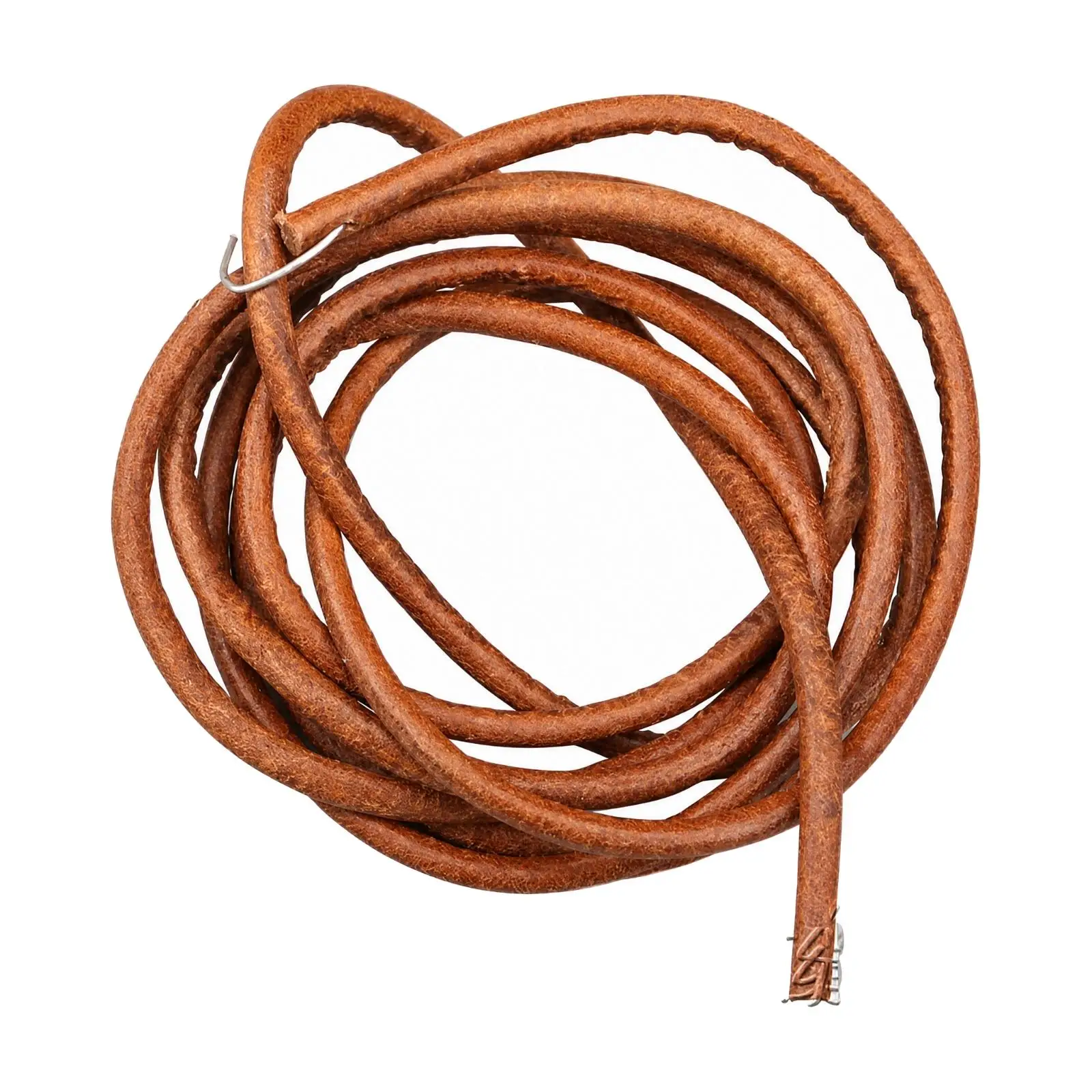 Brown Leather Sewing Machine Belt with Metal Hook for Vintage Treadle Sewing Machines Household Restoration Supply