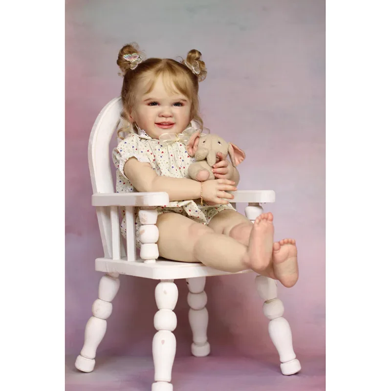 28inch Renata Reborn doll kit Soft vinyl fresh color with eyes and cloth body DIY Doll Part