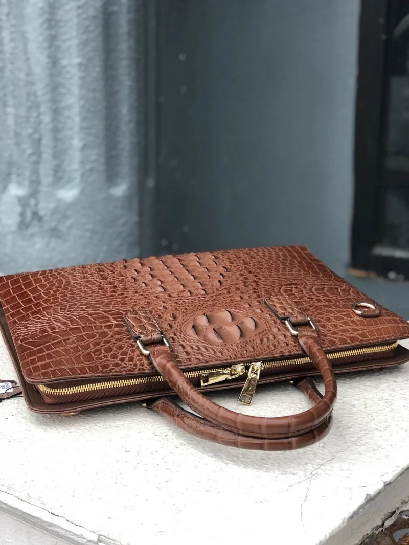 Neue Alligator Laptop Taschen Kuh Echt leder Herren Aktentasche Luxusmarke männliche Handtaschen Männer Messenger 14 Zoll Computer tasche