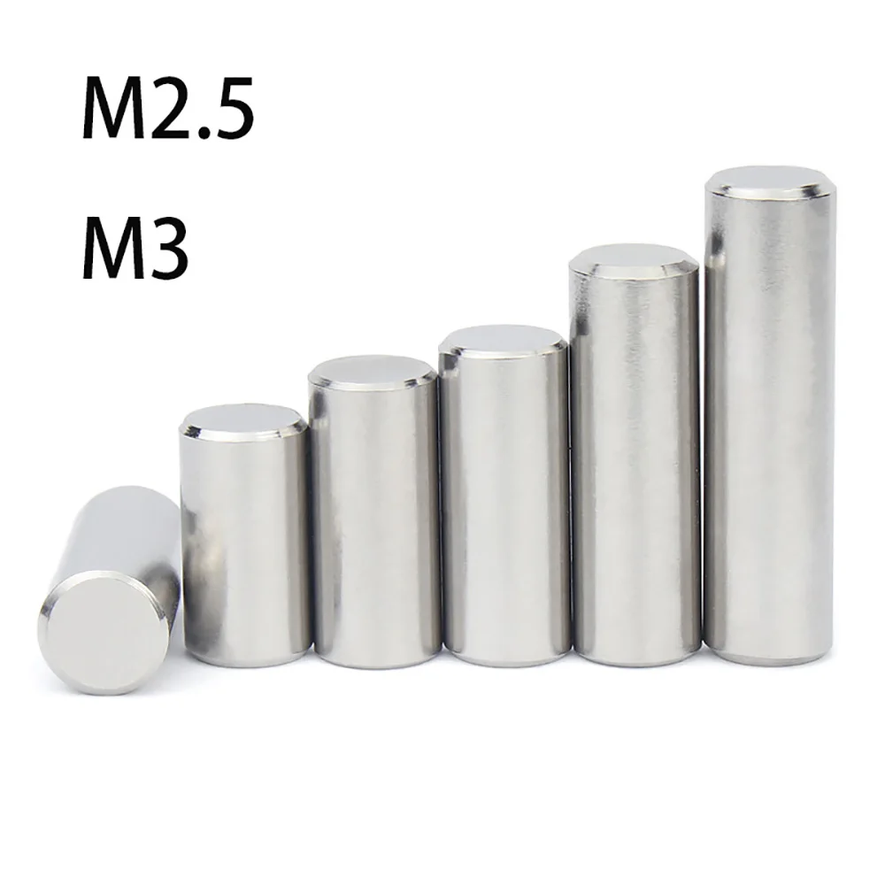 6-60mm Parallel Pins Fastener Solid Cylinder 304 Stainless Steel Cylindrical Pin Locating Dowel M2.5 M3 Fixed Shaft Solid Rod