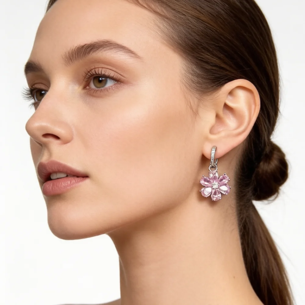 Mixed Style Women Dangle Stud Hoop Earrings Set, Silver‑Tone Gold‑Tone Assorted Crystal Gem Fashion Drop Earrings Jewelry Gift