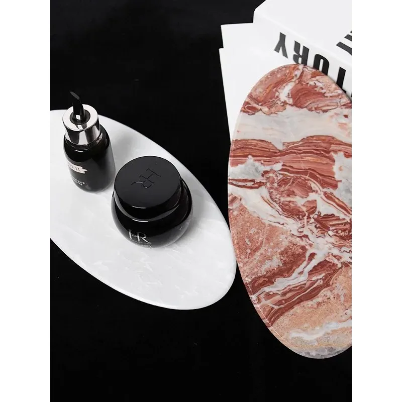 European Style Modern Light luxury Home Use Living Room Ornaments Marble Pallet Bathroom Toiletries Decoration Storage Tray