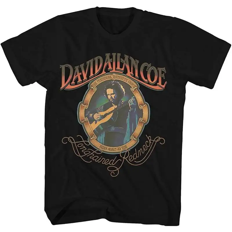 Vintage David Allan Coe Live In Concert Cotton Black S 4XL T Shirt AA1243