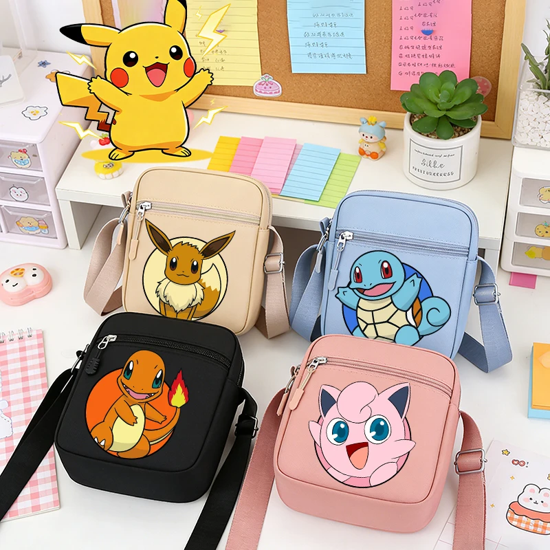 

Pokemons Mobile Phone Shoulder Bag for Game Anime Cute Boys Girl Oxford Simple Durable Mini Handbag Man Waist Pack Crossbody Bag