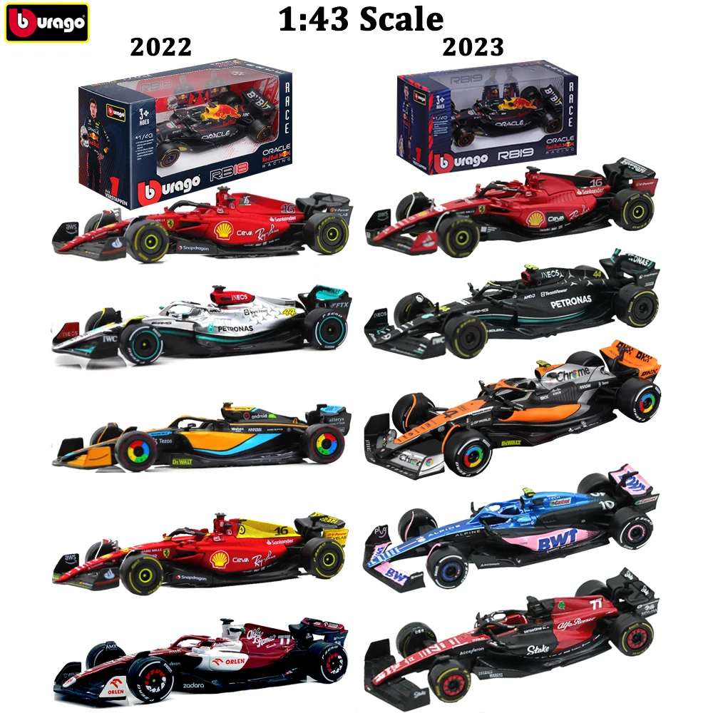 Bburago 1/43 2022 2023 Red Bull RB18 Ferrari Mercedes AMG W14