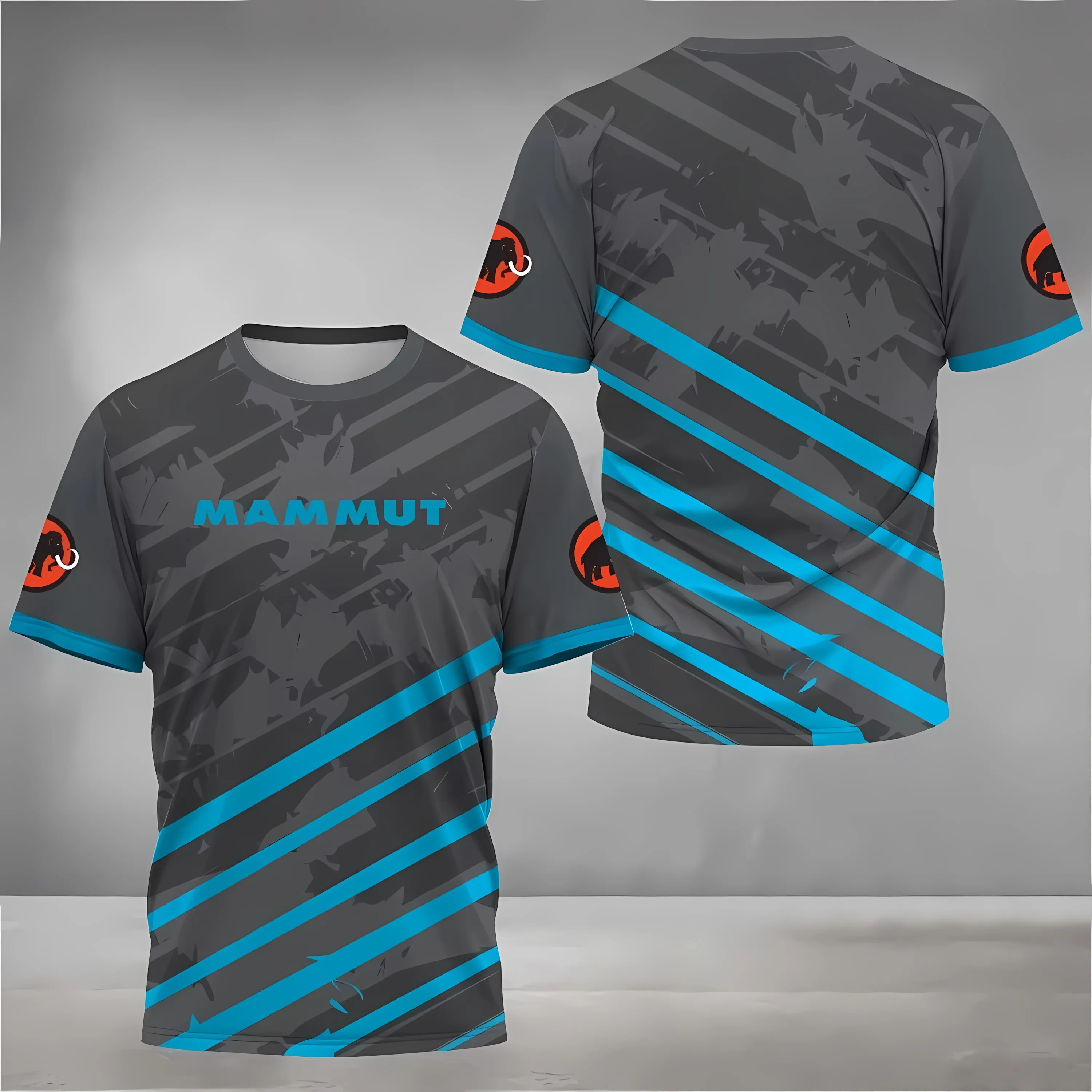 2025 Summer New Outdoor quick-drying sports casual roller skating fashionable 3D letter printed comfortable men's T-shirt view 3