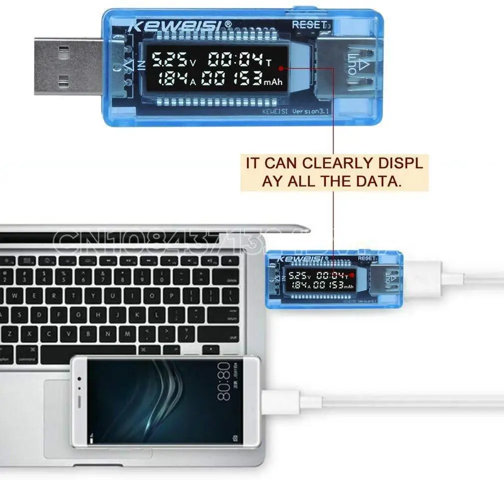 

USB voltmeter, current meter, power capacity, mobile power supply test detector, battery capacity test V20