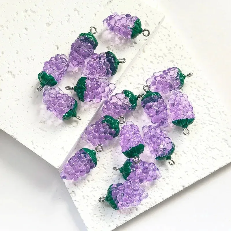 10pcs Mini Simulated Grape Resin Charms