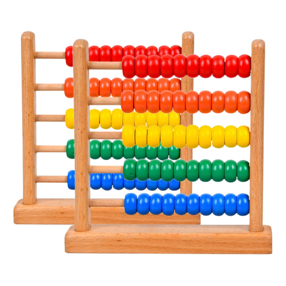 

2 Pcs Five-speed Computing Rack Birthday Gift Abacus for Learning Bead Counter Math Toys Brain Developing Child