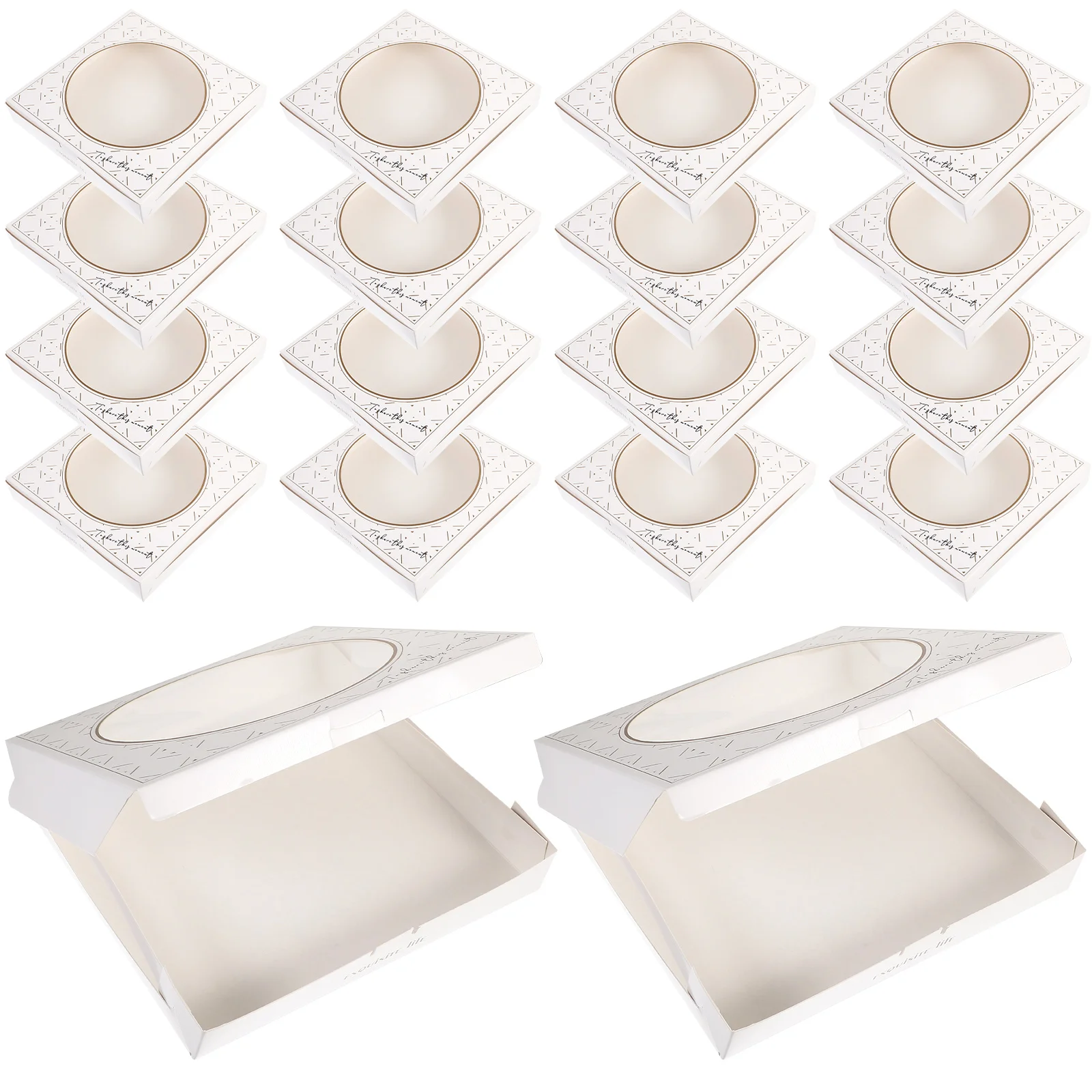 

20pcs Pizza Box 6 7 Inch Golden Corner Lightweight Portable Paper Boxes For Bakery Takeout Keeps Food Fresh Storage Container