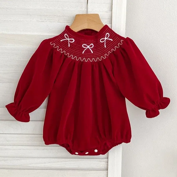 Girls Onesie 2026 Spring And Autumn New Childrens Clothing Girls Baby Fashion Lovely Christmas Onesie Casual Simple Sweet