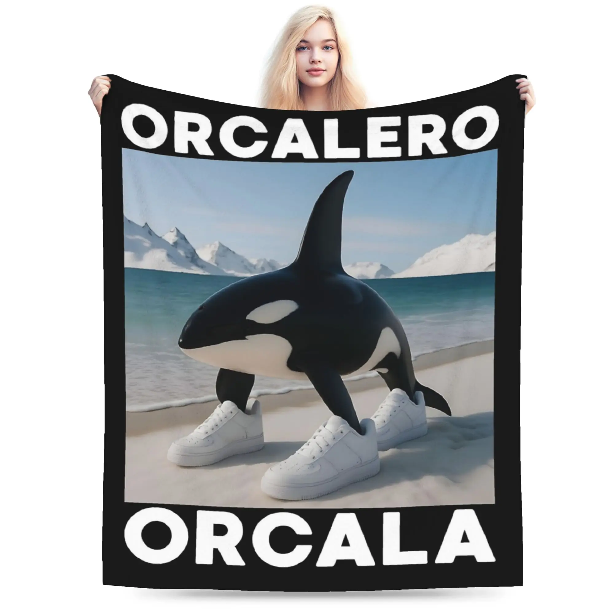 Orcalero Orcala Italian Brainrot Meme Blanket Velvet All Season  Lightweight Thin Throw Blankets for Sofa Office Rug Piece