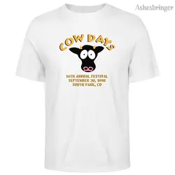 Funny Anime South Park Cow Day Graphic Printed Cotton Men's T-Shirt Loose Casual Street Style For Men and Women