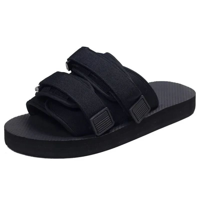 

Men's Flat Bottom Sandals Summer Magic Patch Couple Slippers Outdoor Non-slip Vietnamese Beach Shoes Outer Wear Slippers Hombre