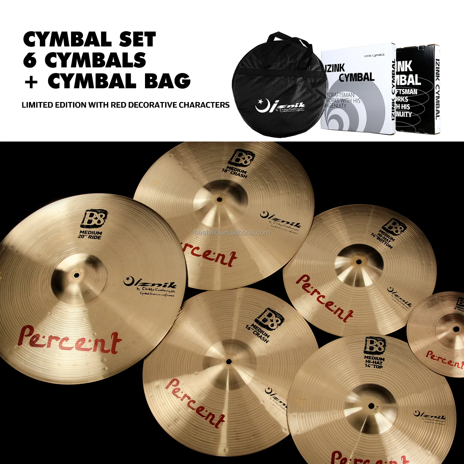 High Quality 10Inch B20 Hand-made Cymbals Professional Cajon Cymbal For Drum Kits Musical Percussion Instrument