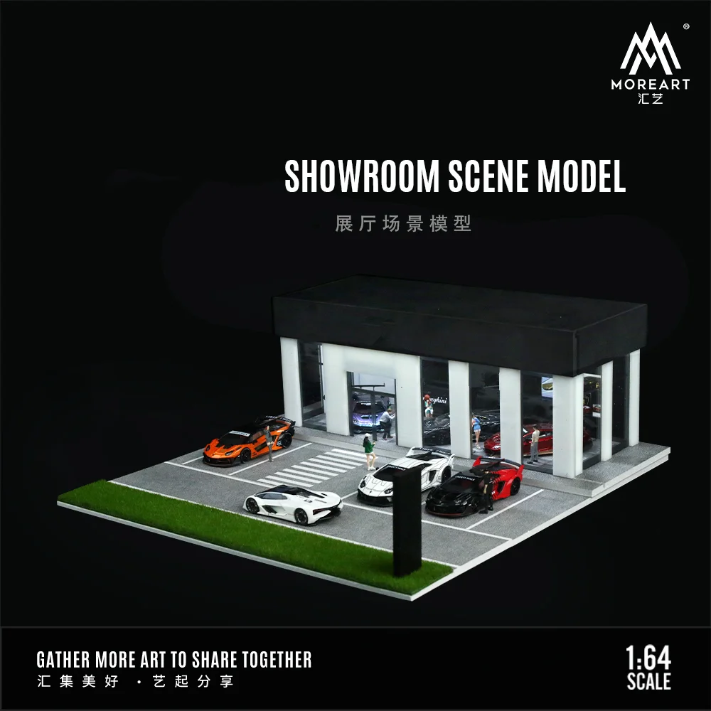 TimeMicro&MoreArt 1/64 Showroom with Led Lighting Diorama theme car showroom light version assembly storage display scene