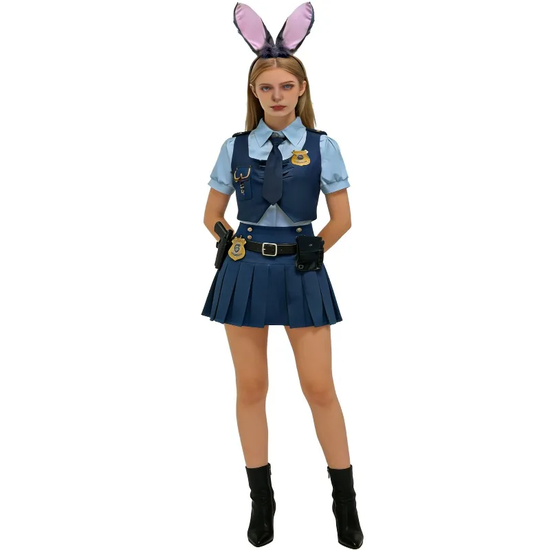 

Police Officer Rabbit Costume Halloween Adult Cop Bunny Girl Cosplay Role Play Fancy Dress Easter Party Outfit Women Dress Up