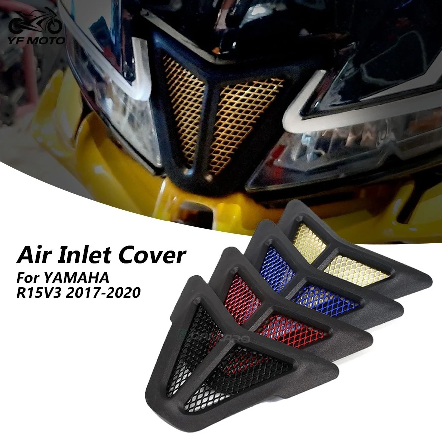 

For Yamaha R15 V3 2018 2019 2020 Motorcycle Air Inlet Head Cover Aluminum Mesh Intake Guard Protector Decoration Accessories