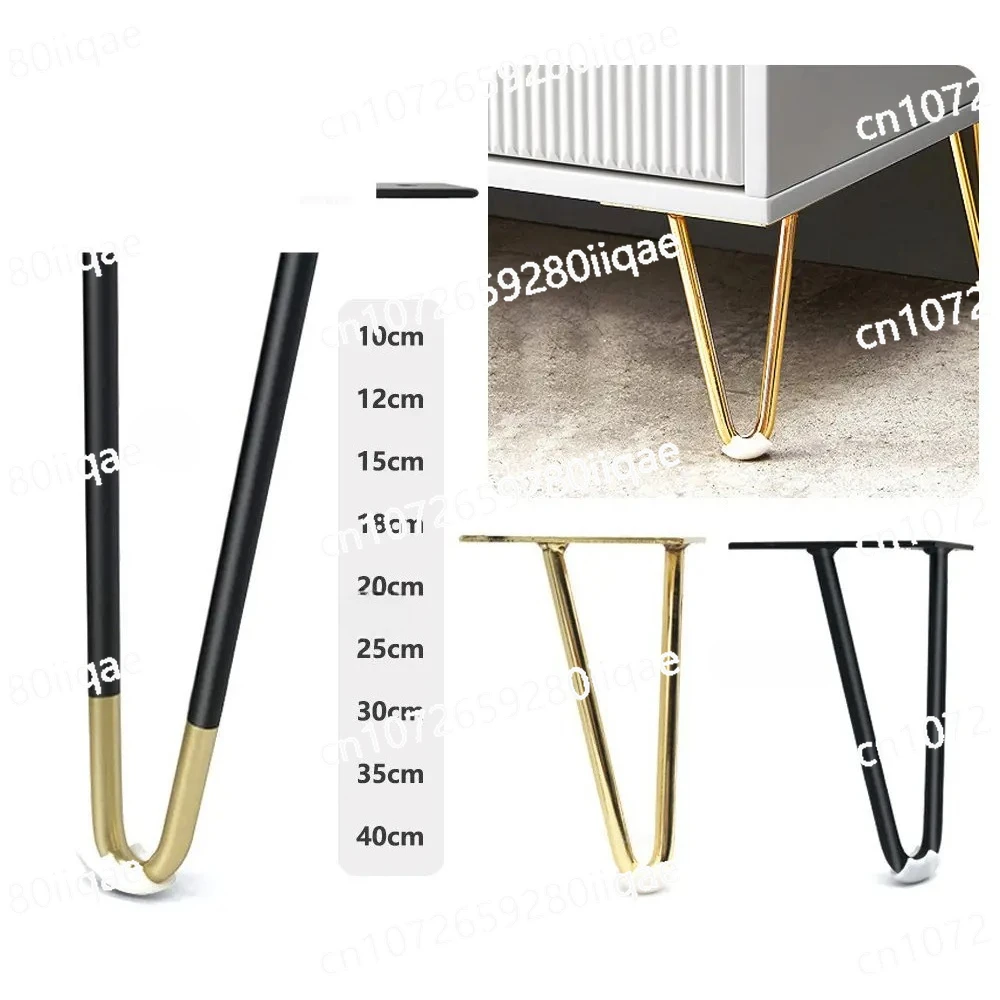 4pcs Black Gold Furniture Legs Metal 10-40cm Iron Hairpin Legs for Coffee Table Dresser Bathroom Cabinet Sofa Chairs Legs