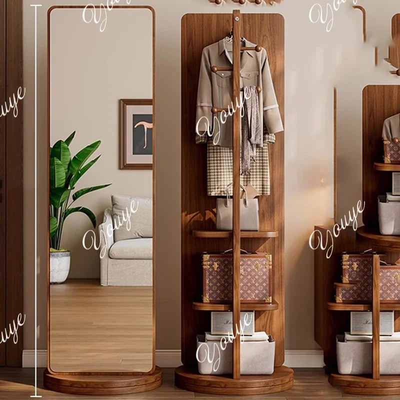 MX Standing Wardrobes Coat Racks Display Bag Hanger Mirror Floor Garment Coat Racks Bedroom Wooden Arara De Roupa Trendy Furnitu