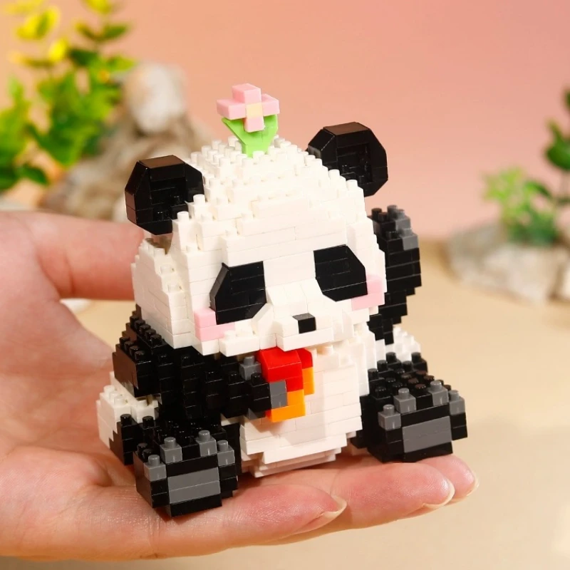 Cute Panda Series Building Block Toys with Small Particles BricksDIY Assembly Toy Figures for Children and Adults Gift