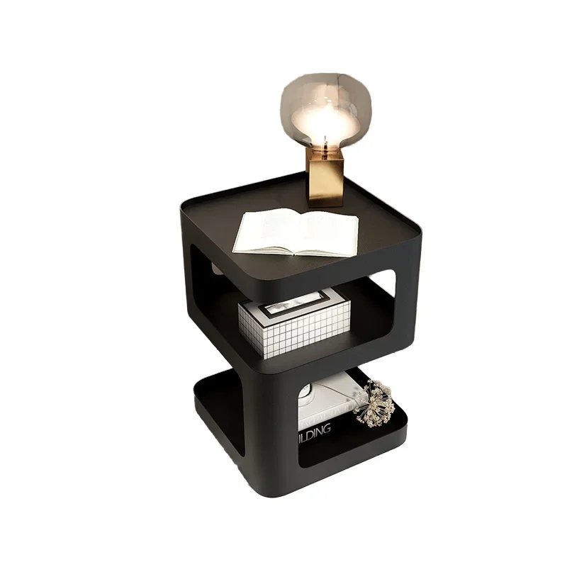 

Light Luxury Wrought Iron Corner Nightstand Simple Bedside Cabinet for Home Use as a Mobile Coffee Table Living Room Accessory