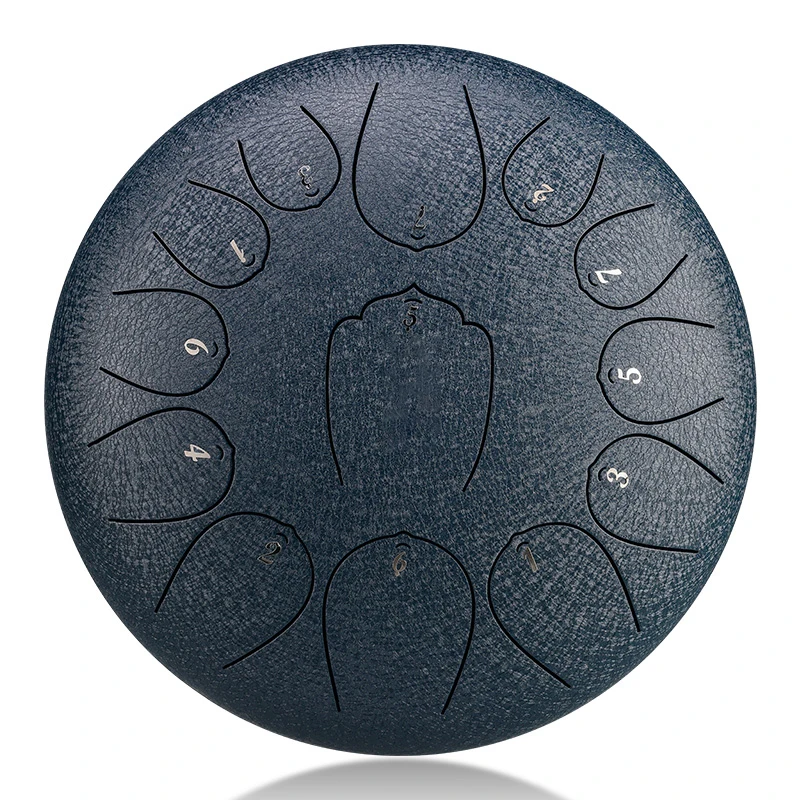 Hluru Drum Music 12 Inch 8/13 Notes Glucophone Steel Tongue Drum 8 Notes 13 Notes C Tone Ethereal Drum Percussion Instrument