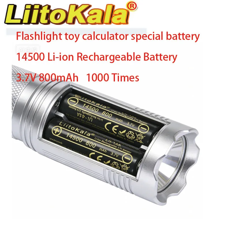 

1-100 шт. LiitoKala специальная аккумуляторная батарея 14500 Li-ion 3.7V 800mAh для светодиодных фонарей, игрушек, калькуляторов, 1000 циклов перезарядки