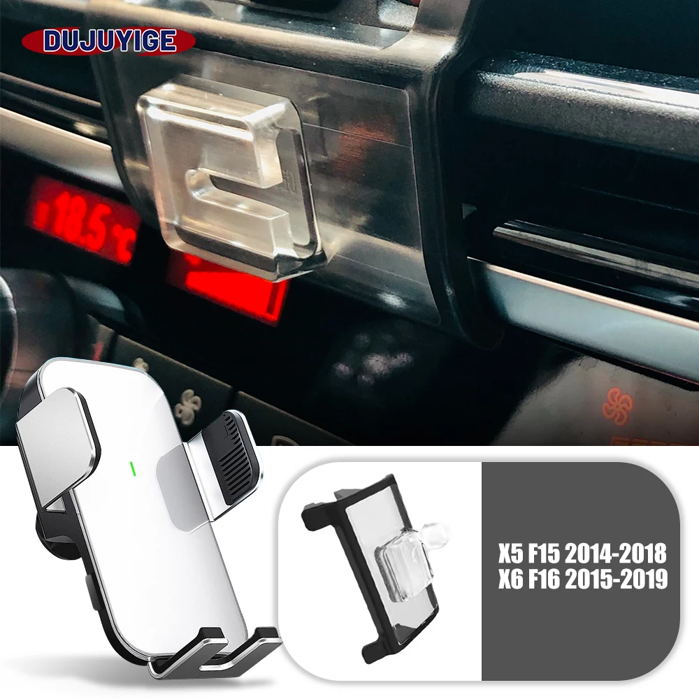 

Car Mobile Phone Holder Special Fixed Bracket Solar Magnetic Wireless Charging For BMW X5 F15 2014-2018 X6 F16 2015-2019 2016