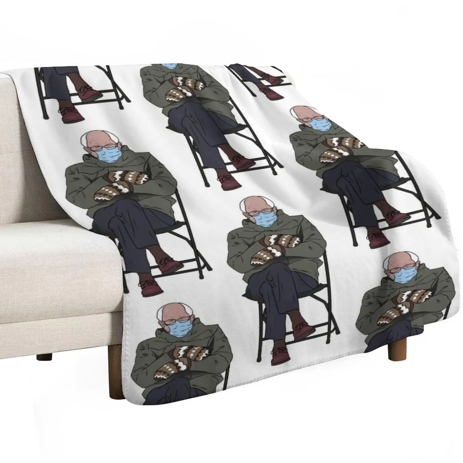 Bernie Mitten Throw Blanket Blankets Sofas Of Decoration Flannels Bed Fashionable warm winter bed plaid Winter beds Blankets