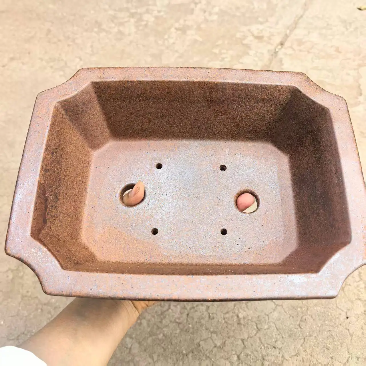 의성 무광 분재 화분 장작 스타일 직사각형 모양