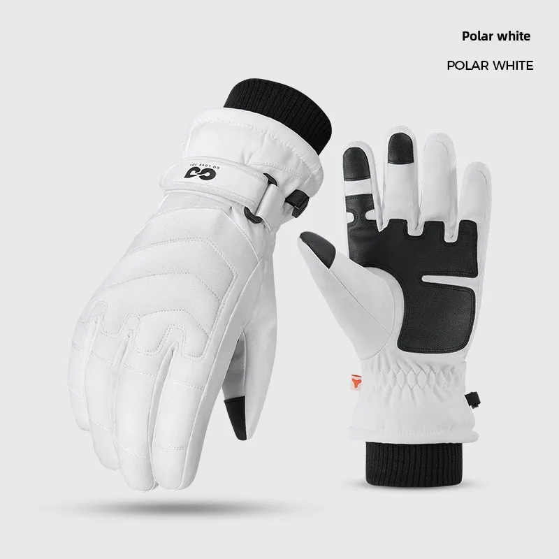 New Autumn Winter Ski Gloves Men's and Women's Outdoor Sports Velvet Waterproof Thickened Non-slip Warm Motorcycle Riding Gloves