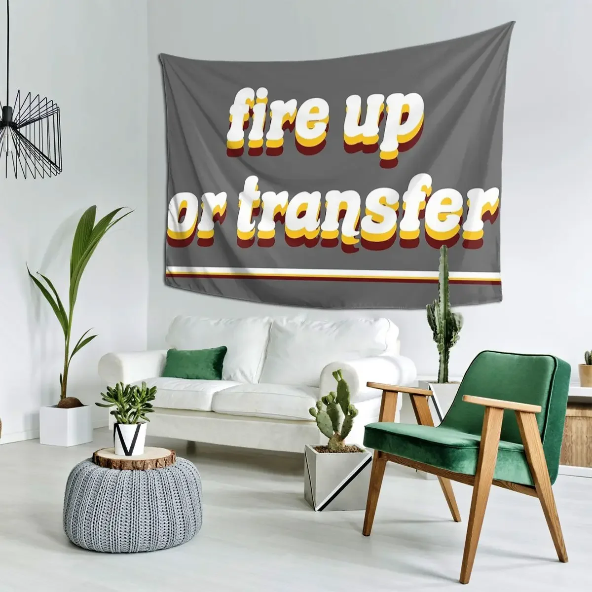 Fire Up Or Transfer Cmu Tapestry Art Wall Hanging Aesthetic Home Decoration Tapestries for Living Room Bedroom Dorm Room