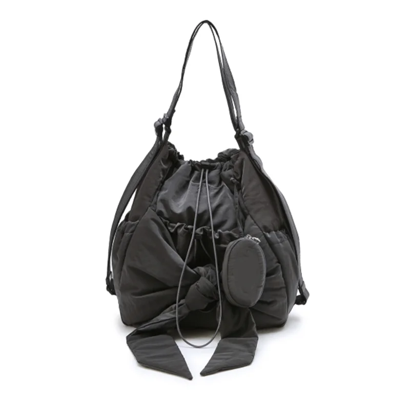 

Женская стильная сумка через плечо, брендовая повседневная большая сумка Capaci с двойным плечом, двухсторонняя сумка на одно плечо с вышивкой и узлом