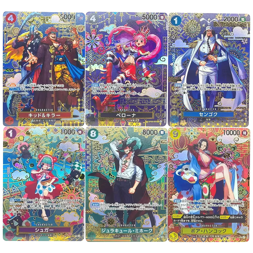 ONE PIECE Sammelkarten Dracule Mihawk Boa Hancock Sugar Perona Sengoku JPN Hochwertiges DIY selbstgemachtes Spiel Anime Karten Geschenk