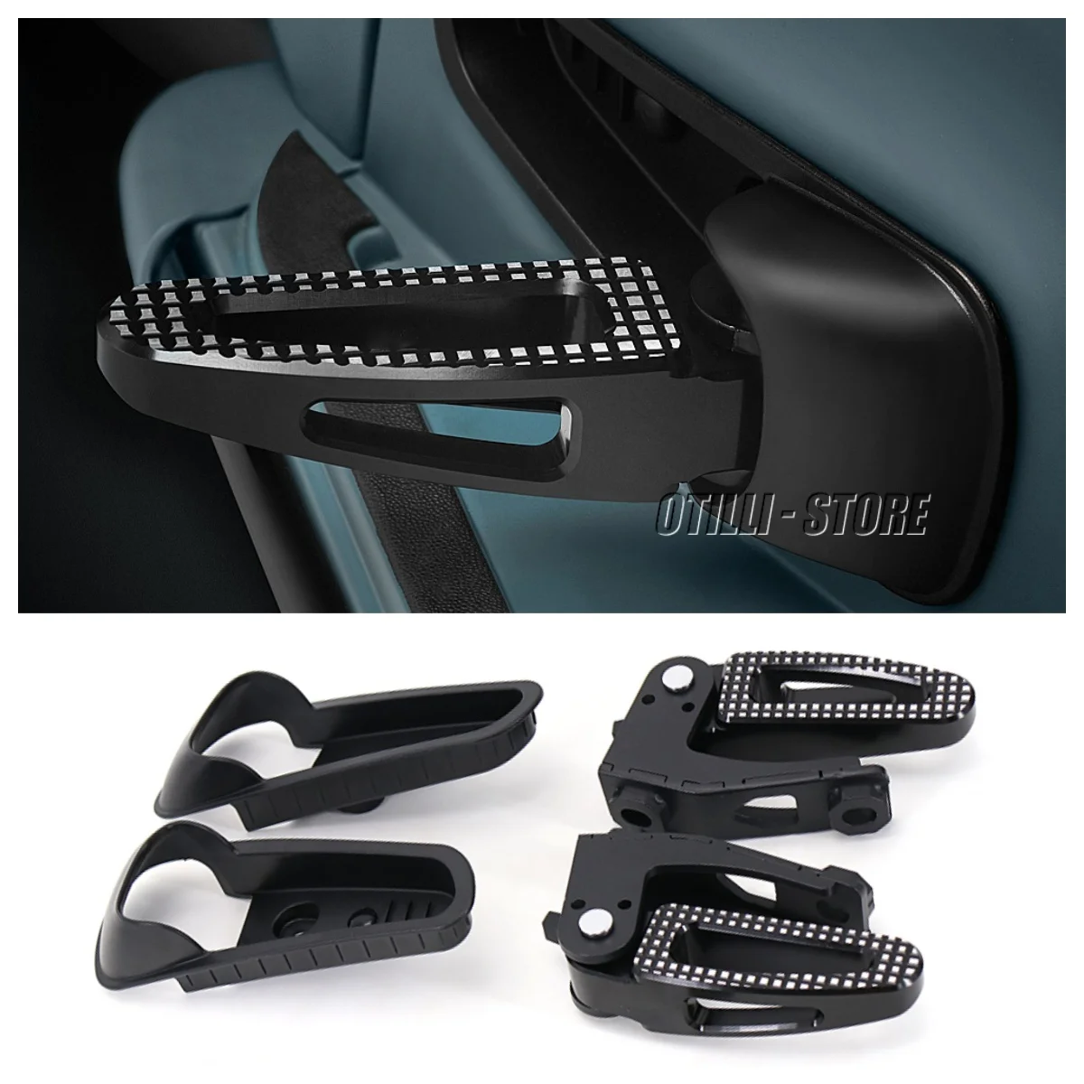 

Motorcycle Adjustable Footrest Foot Peg CNC Aluminum Rear Passenger Footpegs Kit For Vespa GTS300 GTS 300 gts300 2021 2022