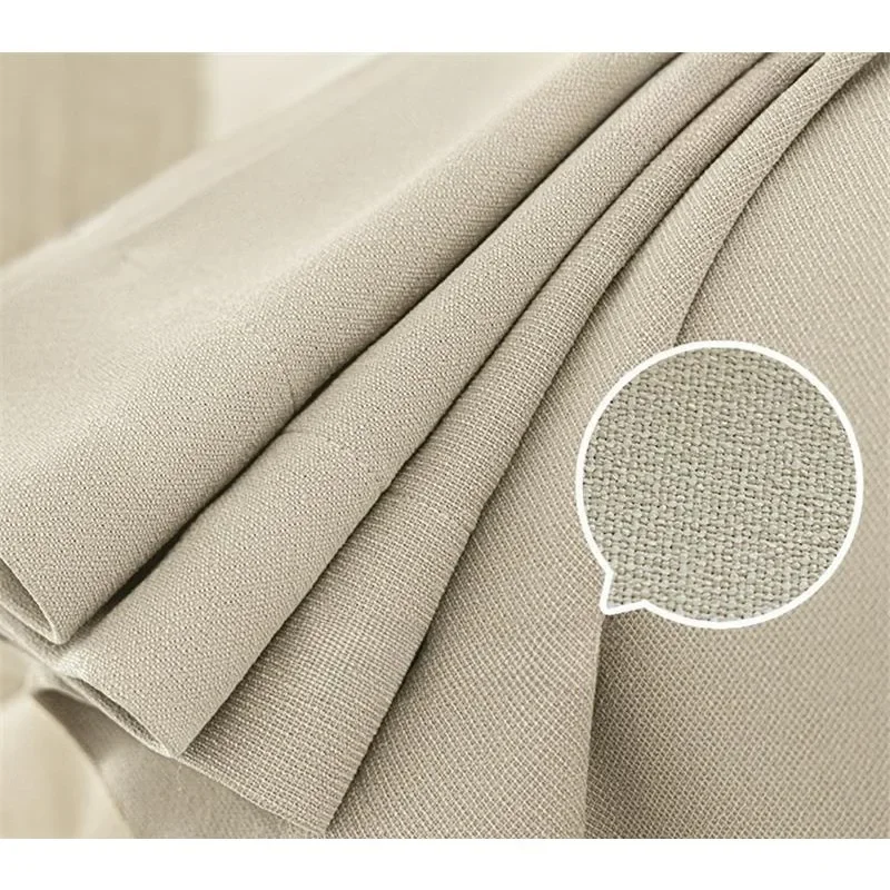 

European Cream Blackout Curtains for Living Room Bedroom Dining Luxury Modern Minimalist Cotton Linen White Tulle Decor Thicken