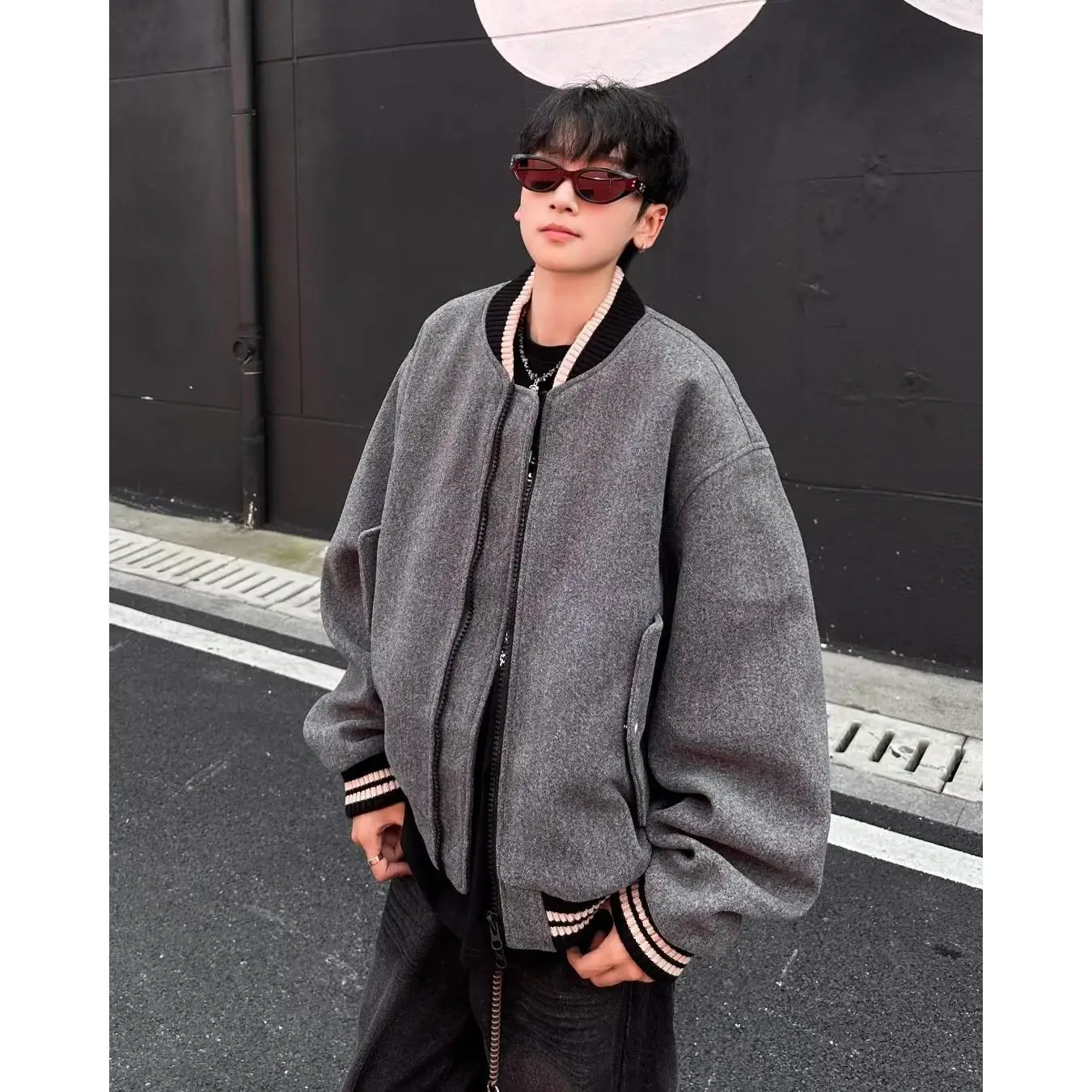 

Мужская шерстяная бейсбольная куртка в американском стиле High Street, свободного кроя, в стиле ретро, премиум-класса, зимняя верхняя одежда