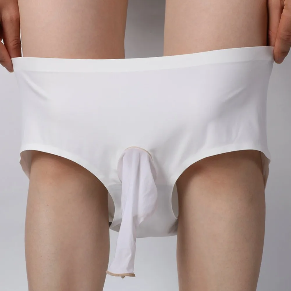 أزياء جديدة الملابس الداخلية مثلي الجنس الحرير الجليد الكلسون الملابس الداخلية الرجال سراويل سيسي بسط بيكيني الملاكم ملخصات السروال #4
