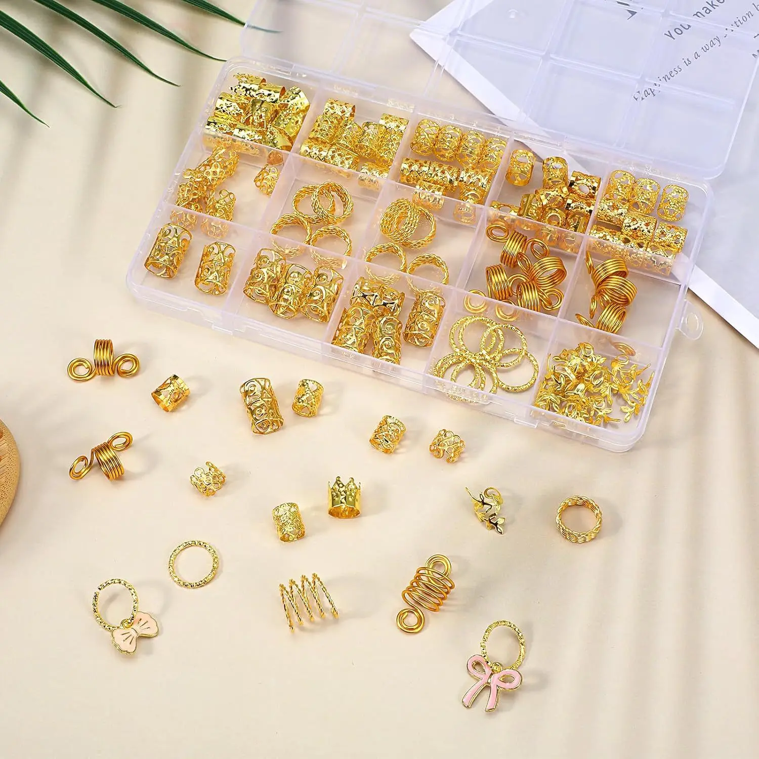 

Premium 110 Count Dreadlocks Hair Ring Clasp Set for DIY Headwear Decoration Combo Wig Accessory Kit