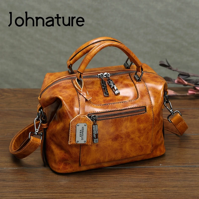 Johnature 2024 New Women Bag Fashion Handbag Versatile Large Capacity High Quality Pu Leather Casual Shoulder & Crossbody Bags