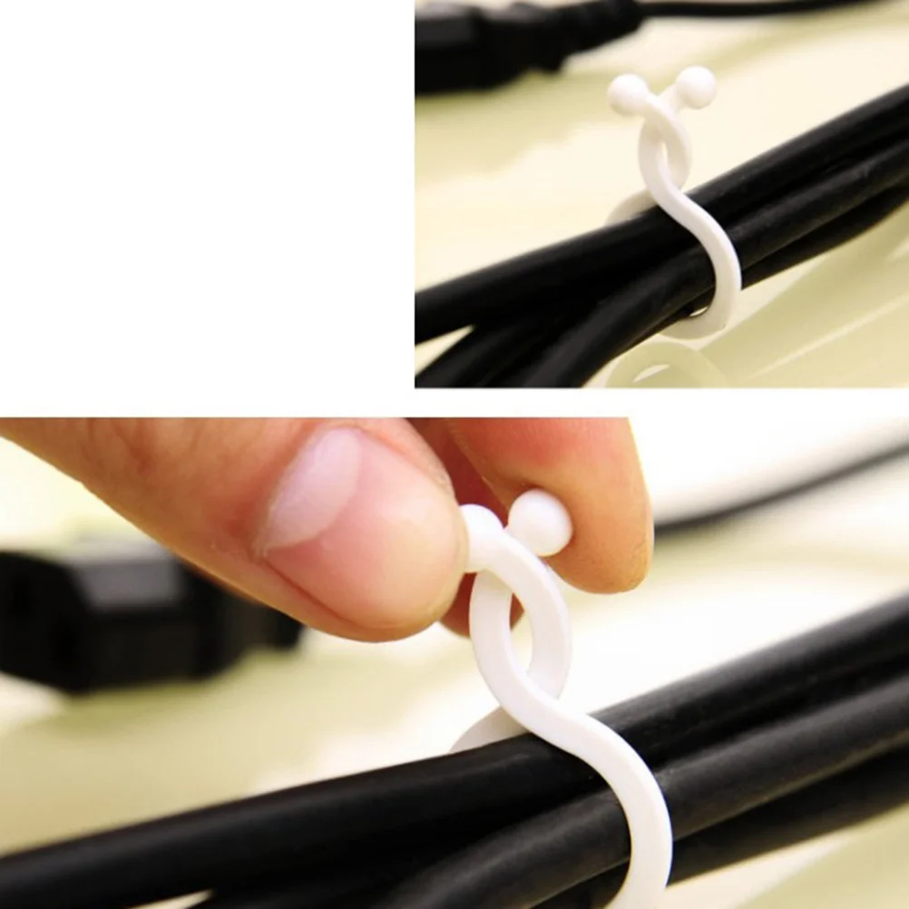 

30Pcs Cord Clips Cable Organizer Wire Management System Easy Install for Cables and Chargers Cable Management Cord Clips