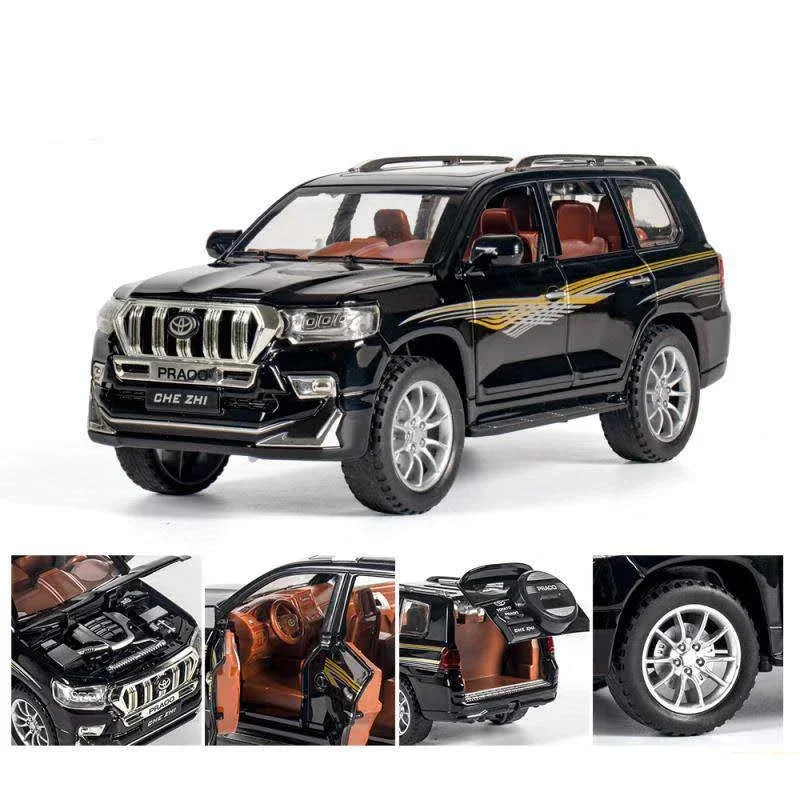 1:24 untuk Toyota Prado SUV Model mobil logam paduan diecast & kendaraan mainan logam Off-road kendaraan Model mobil hadiah koleksi simulasi