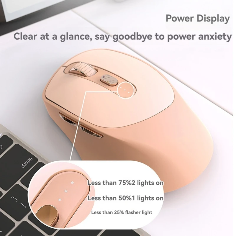 X7 Wireless Silent Mouse Bluetooth Dual Mode Design, Adjustable 5-Speed DPI For Laptop PC Game Office